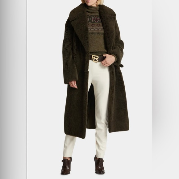 Ralph Lauren Purple Label Wilmer Reversible Shearling Coat - Picture 5 of 11